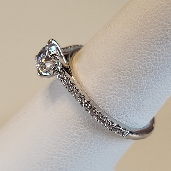 Naledi Sterling Silver Round CZ Ring - Picture 2 of 8